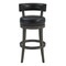 Armen Living Corbin 30" Bar Height Swivel Onyx Faux Leather and American Gray Wood Bar Stool LCCBBAGRON30 - alternate 4